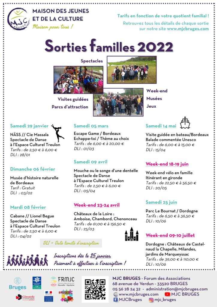 Programme Sorties en famille 2022