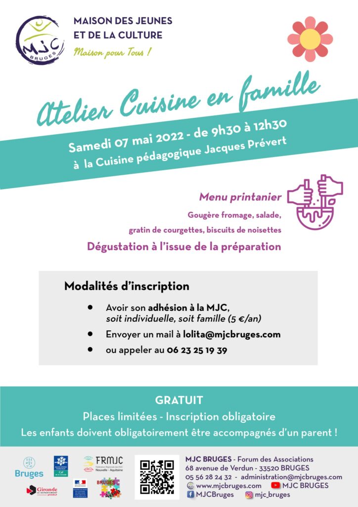 Atelier cuisine en famille 22/05/22