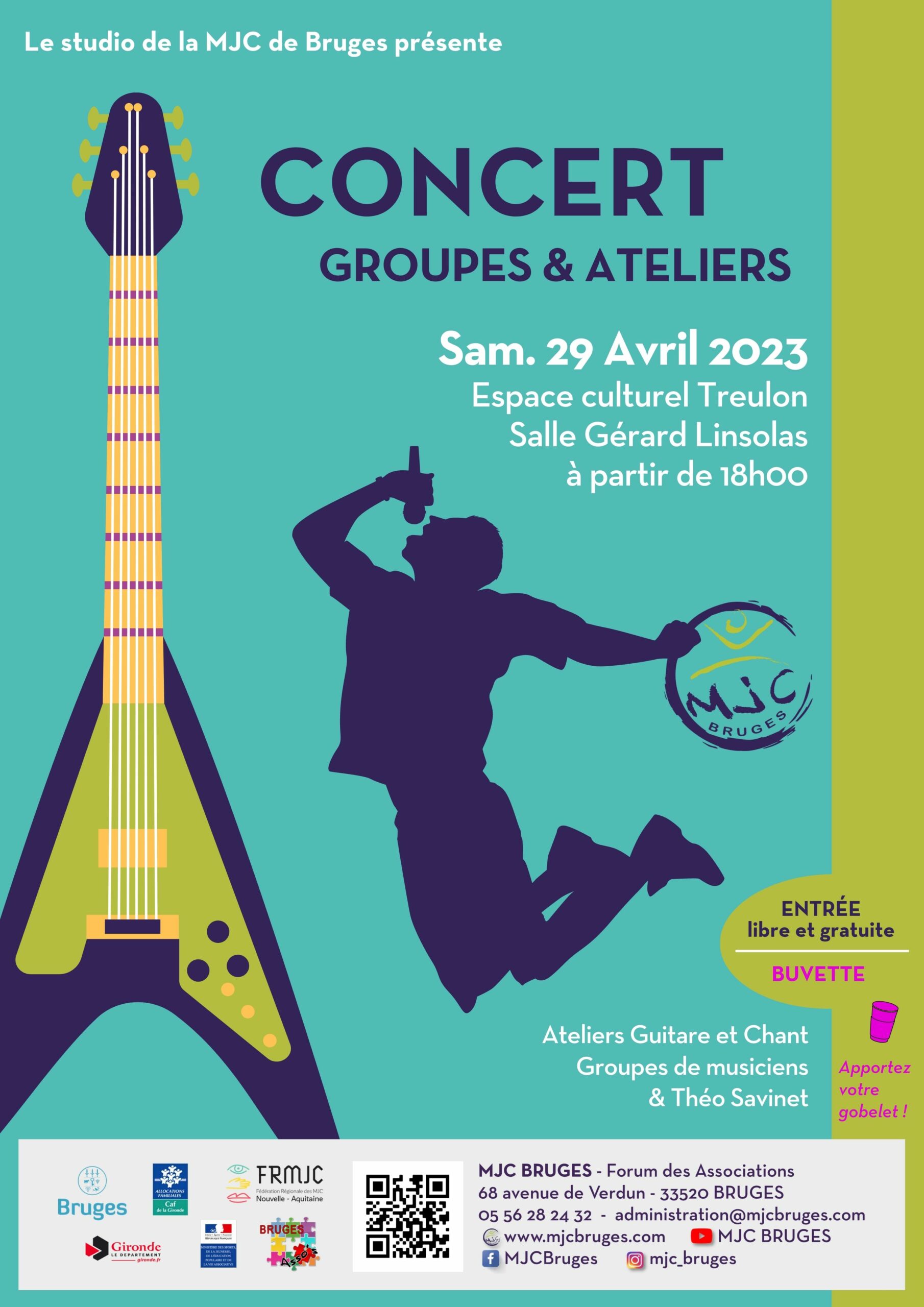 Concert groupes & ateliers - 29 avril 2023 - MJC Bruges