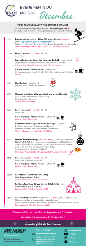 Programme décembre 2024